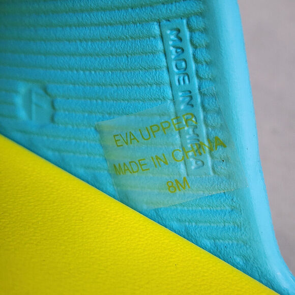 J SLIDES Blue and Yellow Eva‎ Squish Beach Slides Women's Size 8 - NIB - Picture 7 of 7